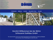 Tablet Screenshot of boehm-stahlbau.de